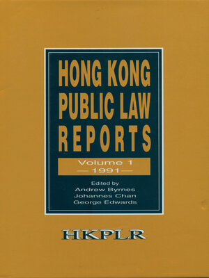 cover image of Hong Kong Public Law Reports, Volume 1 (1991)